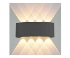 Sieninis šviestuvas Italux 8W LED sieninis fasado šviestuvas ORTELO, juodas, 3000K, šviečia į abi puses