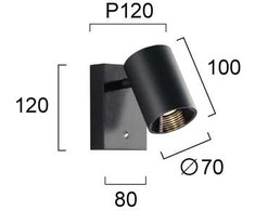 8W LED sieninis šviestuvas MELINA, juodas, 3000K, dimeriuojamas, 4335200