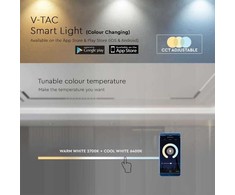 V-tac 8W LED SMART pakabinamas šviestuvas į magnetinius bėgelius, 48V, juodas, 2700-6400K