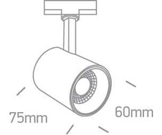 8W LED šviestuvas į bėgelius, juodas, 3000K, 65646T/B/W