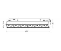 8W LED šviestuvas į magnetinę sistemą ZAMBELIS, juodas, 3000K, DALI, 2091