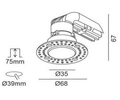 8W LED užglaistomas šviestuvas NANO R TRIMLESS, juodas, 3000K, 50°, IP44