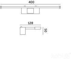Sieninis šviestuvas 8W LED veidrodžio šviestuvas LUMIREFLECT, juodas, 4000K, IP44