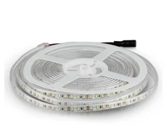 V-tac 8W/m LED juosta, 120LED/m, 12V, 3000K, IP65, 5 metrų ritė
