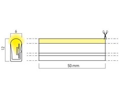 8W/m LED šviečiantis kabelis XSNAKE 6x12MM, 3000K, 120LED/m, 24V, IP67, 20 metrų ritė