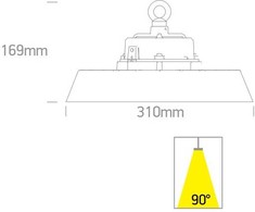 90/120/150W LED UFO šviestuvas, juodas, 4000/4700/5700K, dimeriuojamas, 63150N/V