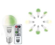 Osram 9,5W LED lemputė ŽALGIRIS EDITION, E27, 2700K/žalia šviesos sp., dimeriuojama