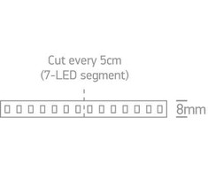 9,6W/m LED juosta, 2700K, 5m ritė, 7829/EW