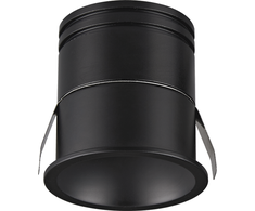 9W LED įleidžiamas šviestuvas, matinės juodos sp., 3000K, IP54, S351