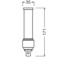 Ledvance 9W LED lemputė DULUX, G24d-3, baltos matinės sp., 4000K