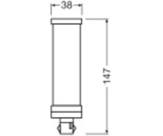 Ledvance 9W LED lemputė DULUX, GX24d-3, baltos matinės sp., 4000K