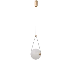 Lubinis šviestuvas Italux 9W LED pakabinamas šviestuvas RASTIA, aukso/baltos sp., 3000K