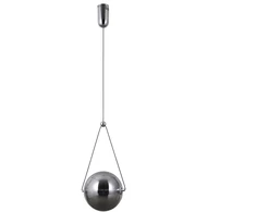 Lubinis šviestuvas Italux 9W LED pakabinamas šviestuvas RASTIA, chromo/dūmų sp., 3000K