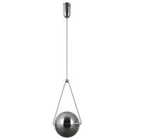 Lubinis šviestuvas Italux 9W LED pakabinamas šviestuvas RASTIA, chromo/dūmų sp., 3000K