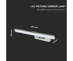 Sieninis šviestuvas 9W LED paveikslų/veidrodžio šviestuvas, chromo sp., 3000K