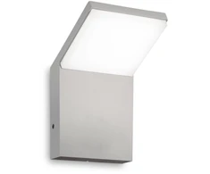 Sieninis šviestuvas Ideal Lux 8,5W LED sieninis fasado šviestuvas STYLE, pilkas, 3000K, IP54, 322650