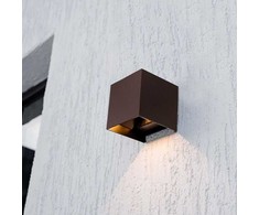 Sieninis šviestuvas V-tac 9W LED sieninis fasado šviestuvas su saulės baterija ir judesio davikliu, rūdžių sp., 3000/4000/5000K