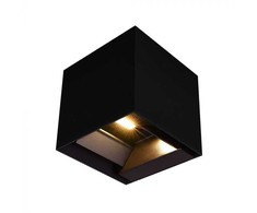 Sieninis šviestuvas V-tac 9W LED sieninis fasado šviestuvas su saulės baterija ir judesio davikliu, juodas, 3000/4000/5000K