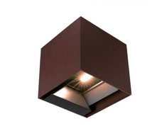 Sieninis šviestuvas V-tac 9W LED sieninis fasado šviestuvas su saulės baterija ir judesio davikliu, rūdžių sp., 3000/4000/5000K