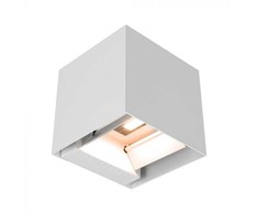 Sieninis šviestuvas V-tac 9W LED sieninis įkraunamas šviestuvas su saulės baterija ir judesio davikliu, baltas, 3000/4000/5000K, IP65