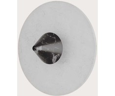 9W LED sieninis šviestuvas ANZA, juodas metalas ir marmuras/baltas alebastro diskas, 2700K