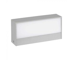 V-tac 9W LED sieninis šviestuvas, pilku korpusu, 6400K, IP65