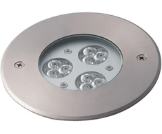 9x1W LED įleidžiamas į grindinį šviestuvas IRIDE, sidabro sp., RGB, dimeriuojamas, IP67