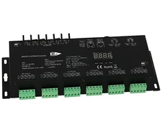 DMX valdiklis, 24 kanalų, pastovios įtampos, 4A, DC 12/24, 24x(48–96 W), 24x4A