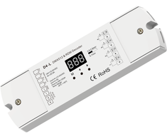 DMX512, RDM dekoderis, 4 kanalų x 5A, 12-24V