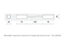Bikuva.lt Dvigubas elektrinis sujungimas INSIGHT magnetinių sistemų kampinėms jungtims, su 12,5cm ilgio laidu, baltas