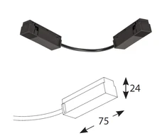 Bikuva.lt Dvigubas elektrinis sujungimas INSIGHT magnetinių sistemų kampinėms jungtims, su 12,5cm ilgio laidu