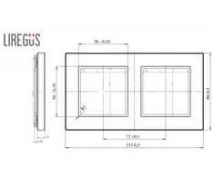 Dvivietis rėmelis LIREGUS EPSILON, baltas matinis stiklas