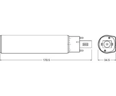 G24 LED lemputė OSRAM DULUX© D LED EM 26 10 W/4000K G24d-3