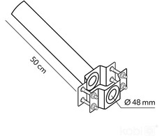 Gatvės šviestuvo sieninis laikiklis BASE SE 48mm, juodas