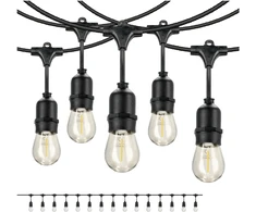 Girlianda BAJA, juodos sp., su 15x1W 2700K E27 LED lemputėmis, 15m, IP44