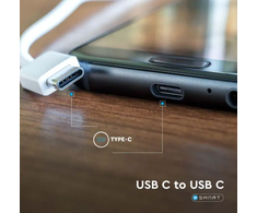 Greito įkrovimo laidas USB C, baltas, 1m