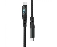 Greito įkrovimo laidas, USB-C/USB-C, juodas, 1m