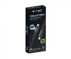 Greito įkrovimo laidas, USB-C/USB-C, juodas, 1m