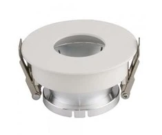 V-tac GU10 lemputės įmontuojamas rėmelis, apvalus, 80x42mm, baltos/chromo spalvos