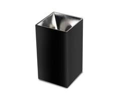 Lubinis šviestuvas GU10 lemputės rėmelis V-TAC, juodas su chromo spalvos vidumi, aukštis 14cm