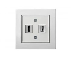 Liregus HDMI+USB lizdas EPSILON, be rėmelio, baltas