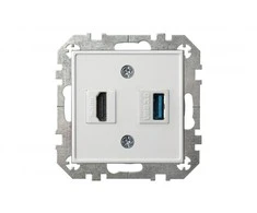 Liregus HDMI+USB lizdas EPSILON, be rėmelio, baltas