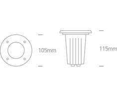 Įleidžiamas į žemę šviestuvas, GU10, nerūdijančio plieno sp., 69006G