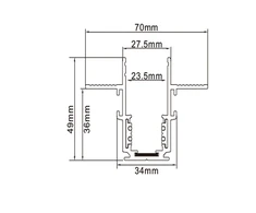 Įleidžiamas magnetinis bėgelis LUXSONN, juodas, 3m