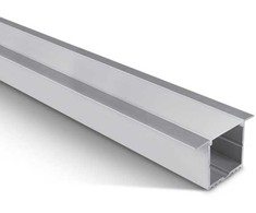 Įleidžiamas profilis su baltu difuzoriumi, 2m, 7910R/AL. Komplektuojama su 2 poromis užbaigimų. Tinkama LED juostoms 25 mm.