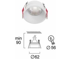 Įleidžiamas šviestuvas DALAS, GU10, baltas, 62mm, 4335800