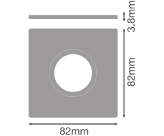 Įleidžiamo šviestuvo žiedas SP CBO IP65/5X RING FIX SQUARE, juodas