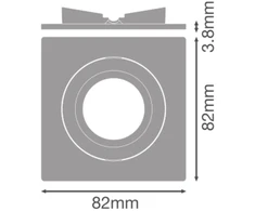 Įleidžiamo šviestuvo žiedas SP CBO IP65/5X RING ADJ SQUARE, baltas