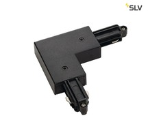 slv Kampinis sujungimas vienos fazės bėgeliui, paviršinio montavimo, juodas , įžeminimas išorėje