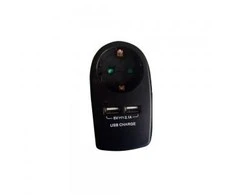 V-tac Kištukinis lizdas, 2 usb jungtys, juodas, DC:5V, 2.1A